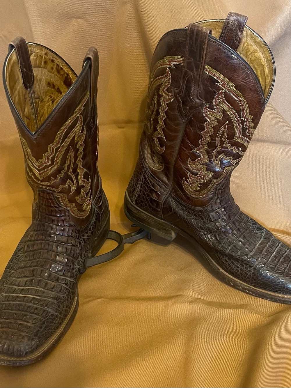 Mens Resistol Crocodile Western Cowboy Boots